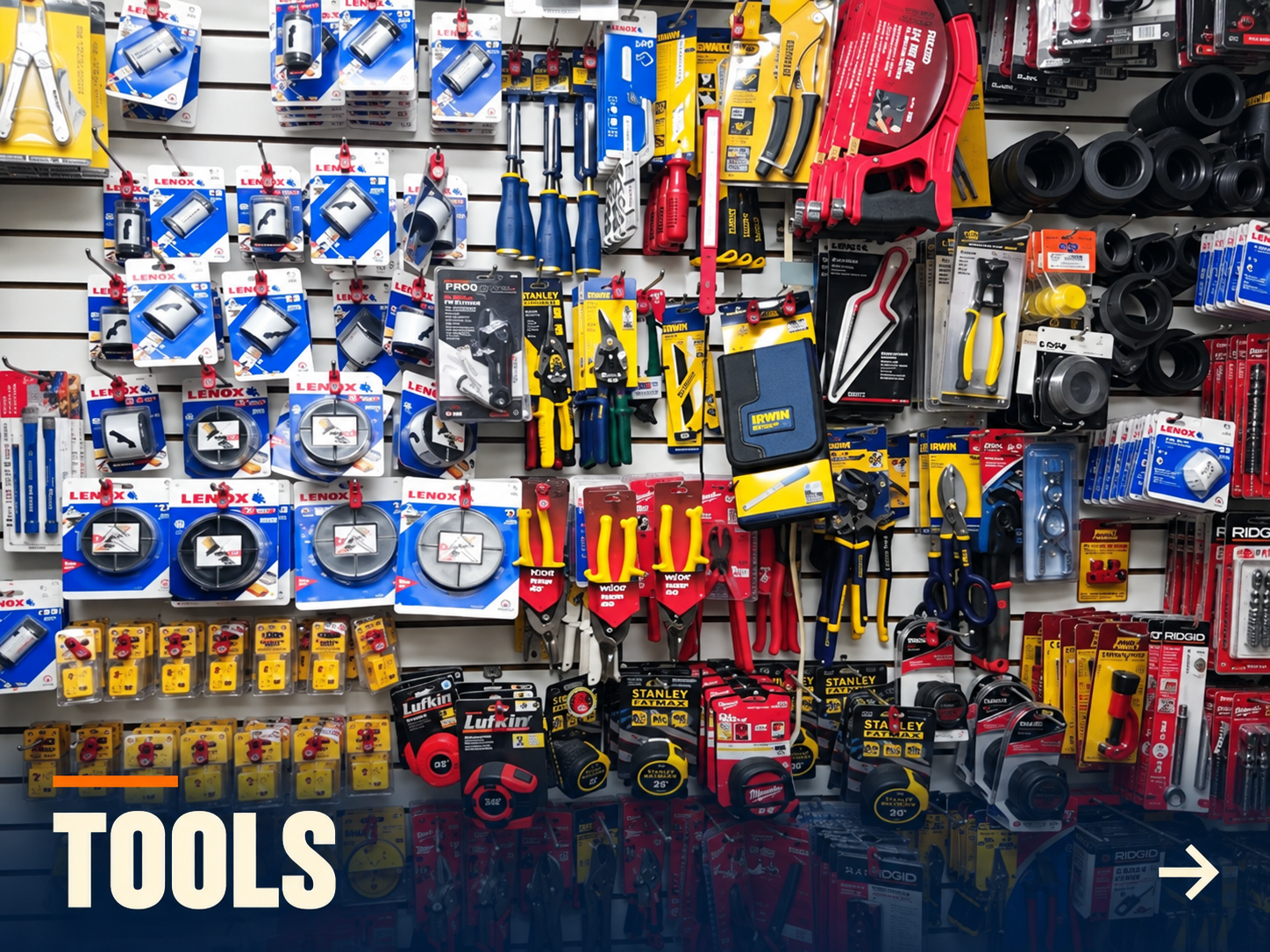 Tools aisle inside First Ave Supply