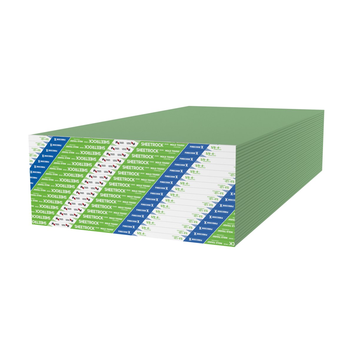 Gypsum Board, 5/8 in, 4 ft x 8 ft, Mold & Moisture Resistant
