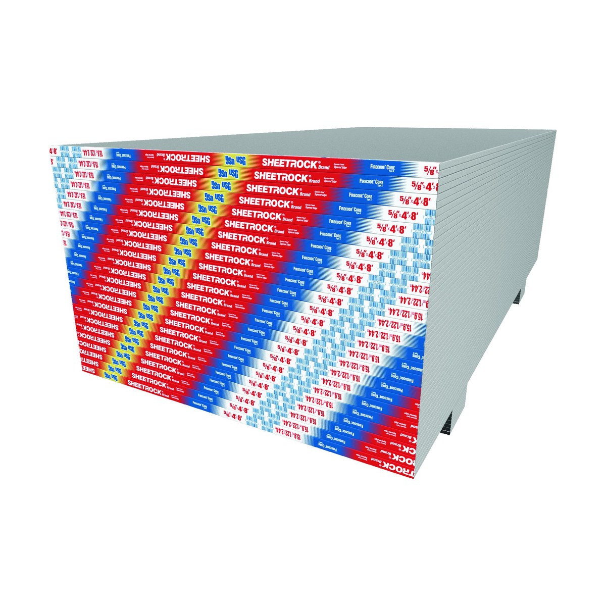Gypsum Board, 5/8 in, 4 ft x 8 ft, Regular